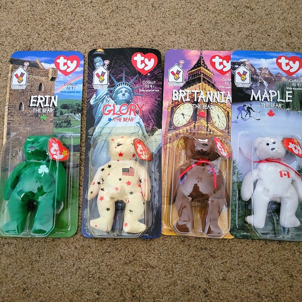Ty Mcdonalds Teenie Beanie Babies - International Bears Set of 4 (1999)